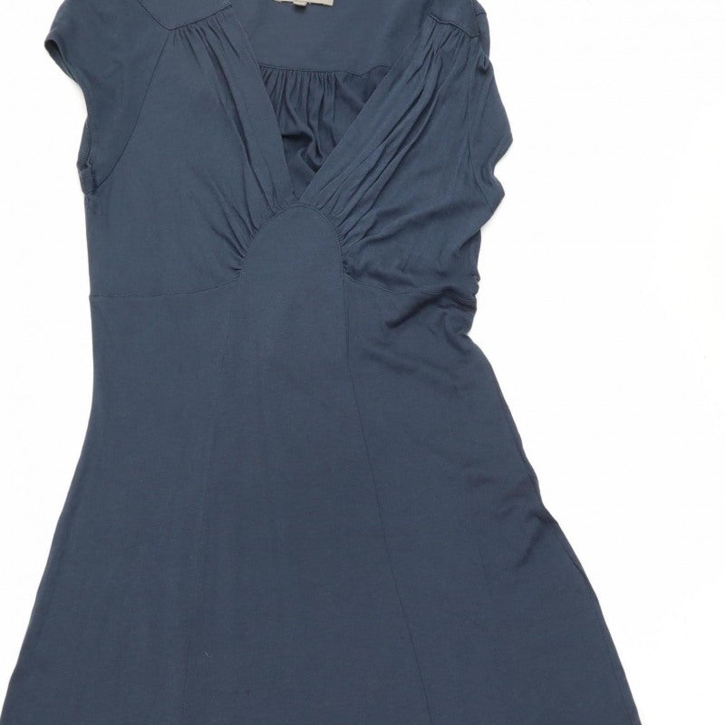 Jigsaw Women’s Navy Blue M Modal Cotton Ruched Empire Maxi Dress
