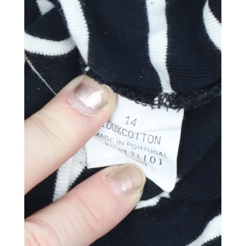 Wallis Women’s Black White Striped Cotton Jersey Long Sleeve Top UK 14