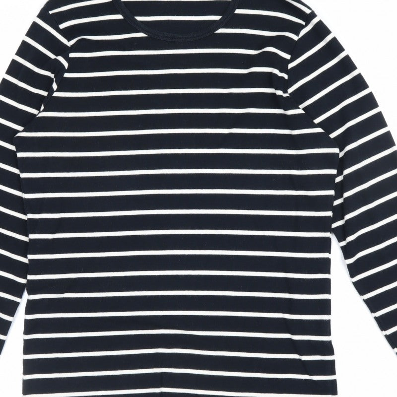 Wallis Women’s Black White Striped Cotton Jersey Long Sleeve Top UK 14