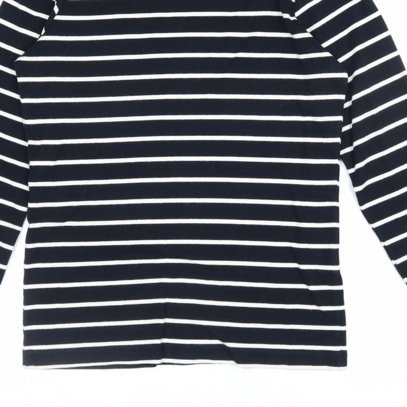 Wallis Women’s Black White Striped Cotton Jersey Long Sleeve Top UK 14