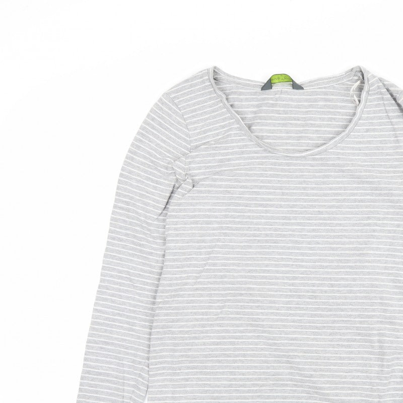 Blooming Marvellous Women Grey Striped M Maternity Tunic Long Sleeve Top