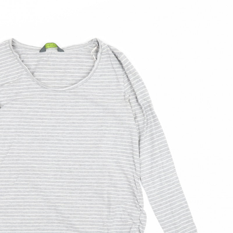 Blooming Marvellous Women Grey Striped M Maternity Tunic Long Sleeve Top