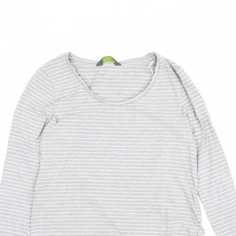 Blooming Marvellous Women Grey Striped M Maternity Tunic Long Sleeve Top