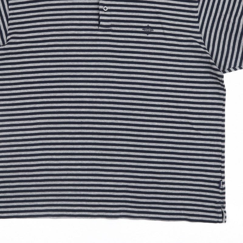 Additional view of Maine New England Men's Blue Grey Striped Cotton Polo Shirt L