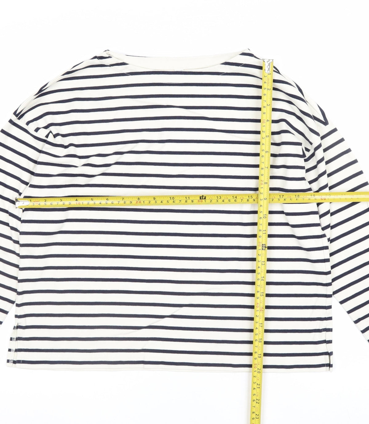 Uniqlo Women’s Navy White Stripe Boat Neck Cotton Long Sleeve Top S