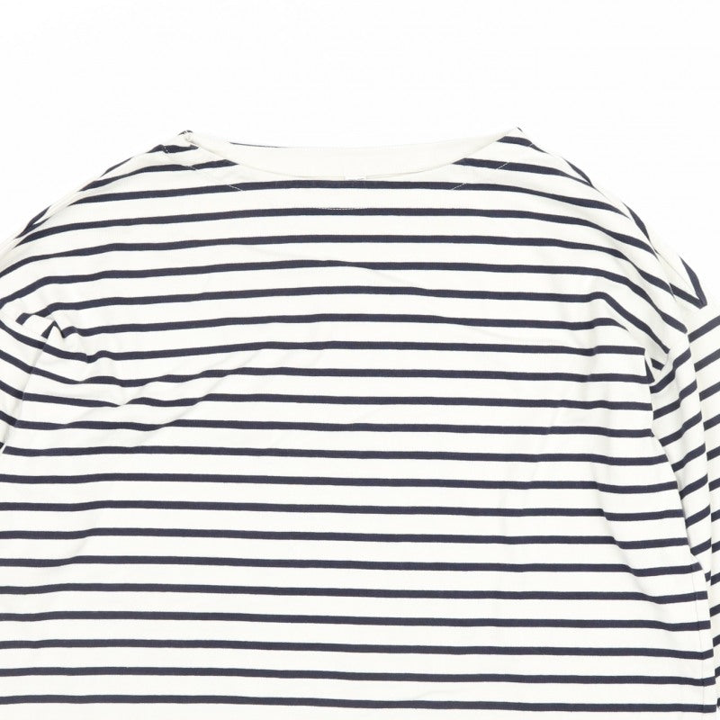 Uniqlo Women’s Navy White Stripe Boat Neck Cotton Long Sleeve Top S