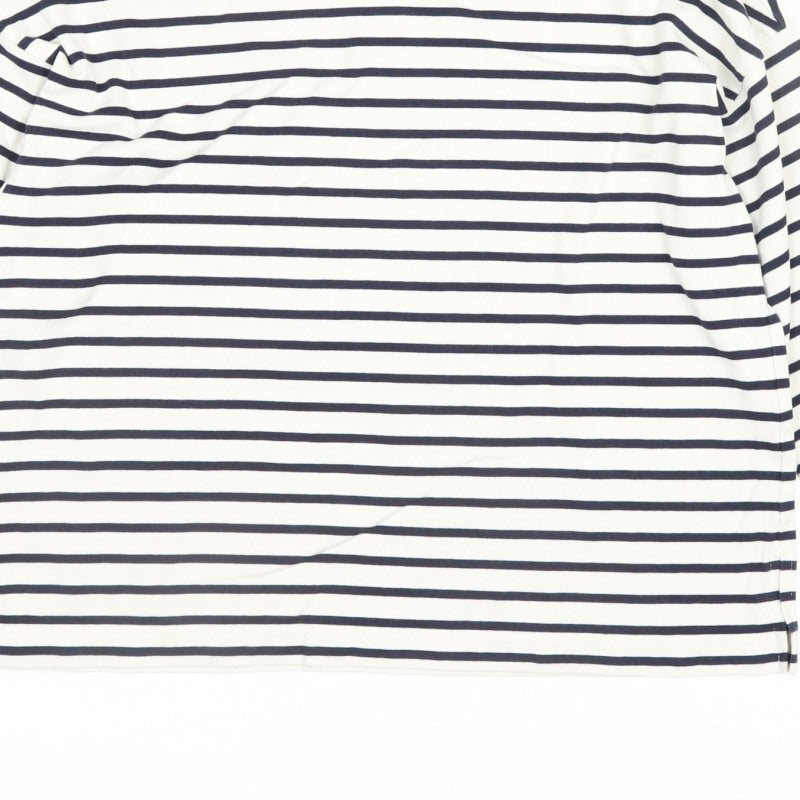 Uniqlo Women’s Navy White Stripe Boat Neck Cotton Long Sleeve Top S