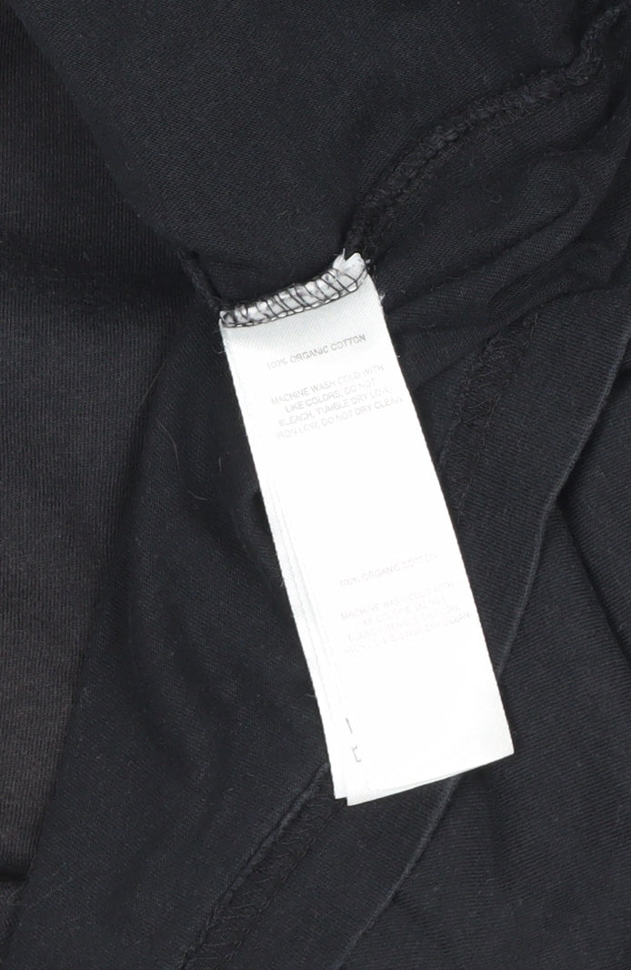 Sherpa Men’s Black Large Organic Cotton Graphic Print Crew Neck T-Shirt