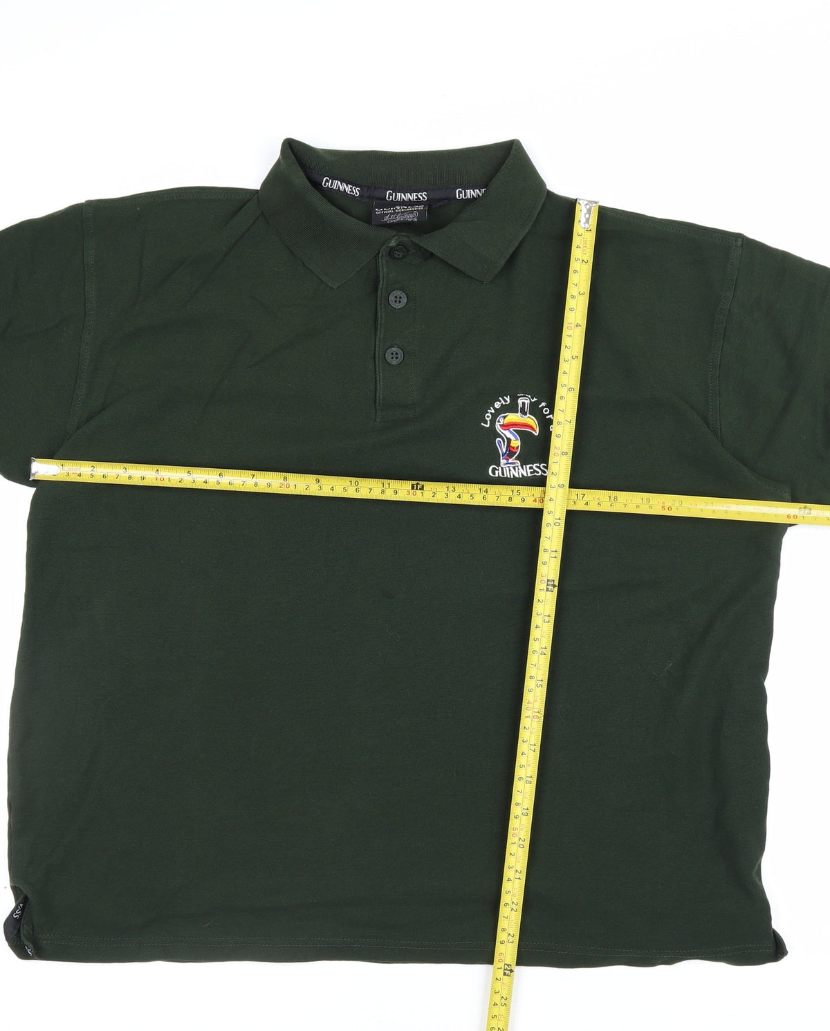 Guinness Men’s Green L Toucan Embroidered Cotton Polo Shirt