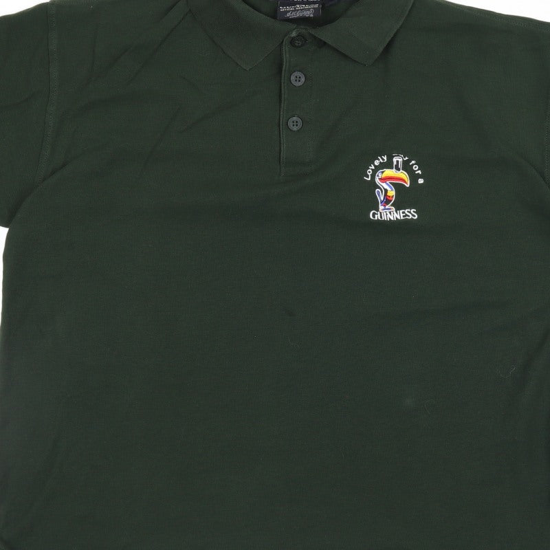 Guinness Men’s Green L Toucan Embroidered Cotton Polo Shirt