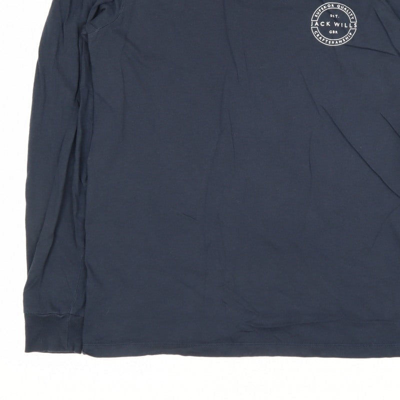 Jack Wills Men’s Navy Small Logo Long Sleeve Crew Neck T-Shirt