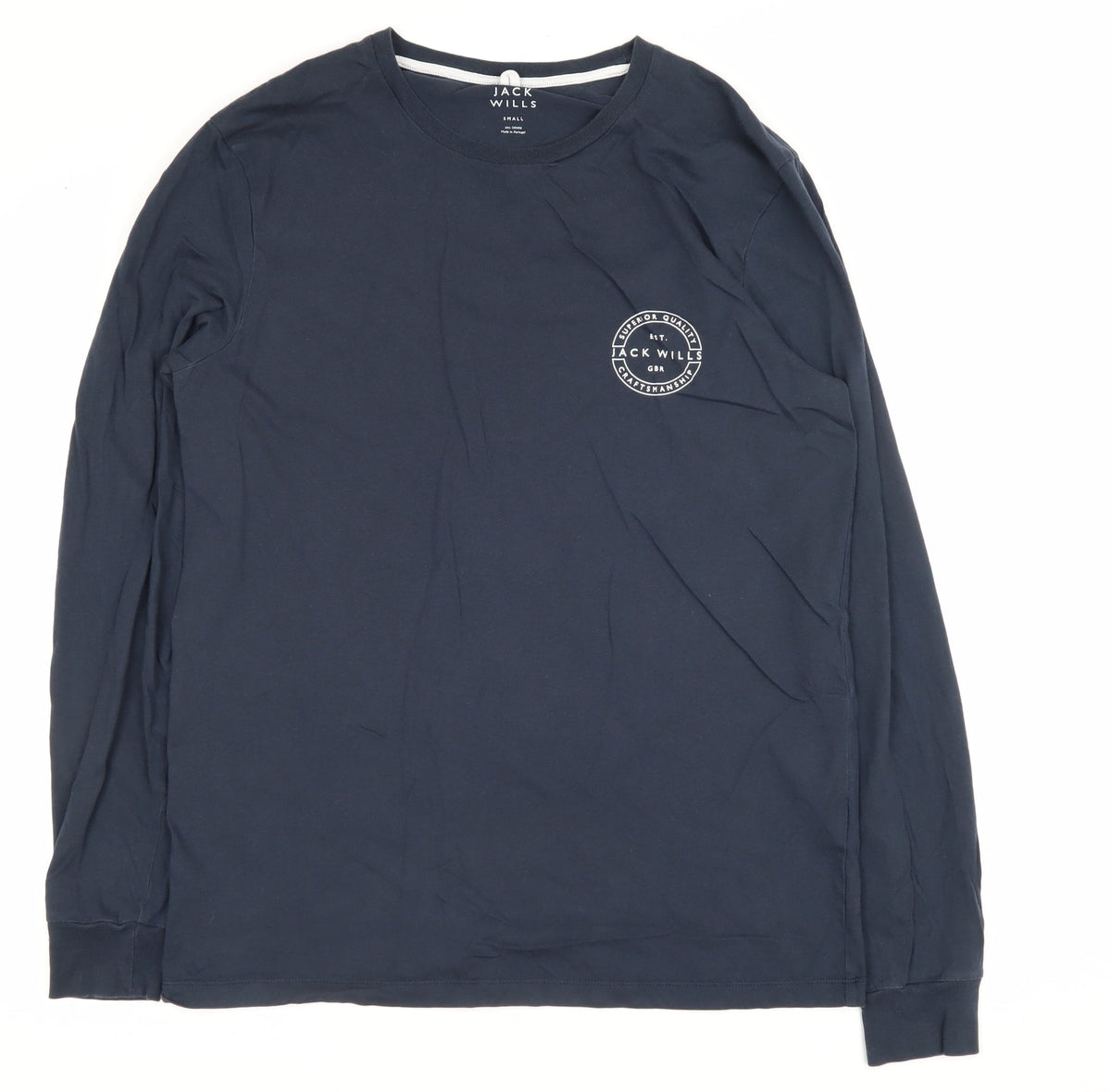 Jack Wills Men’s Navy Small Logo Long Sleeve Crew Neck T-Shirt