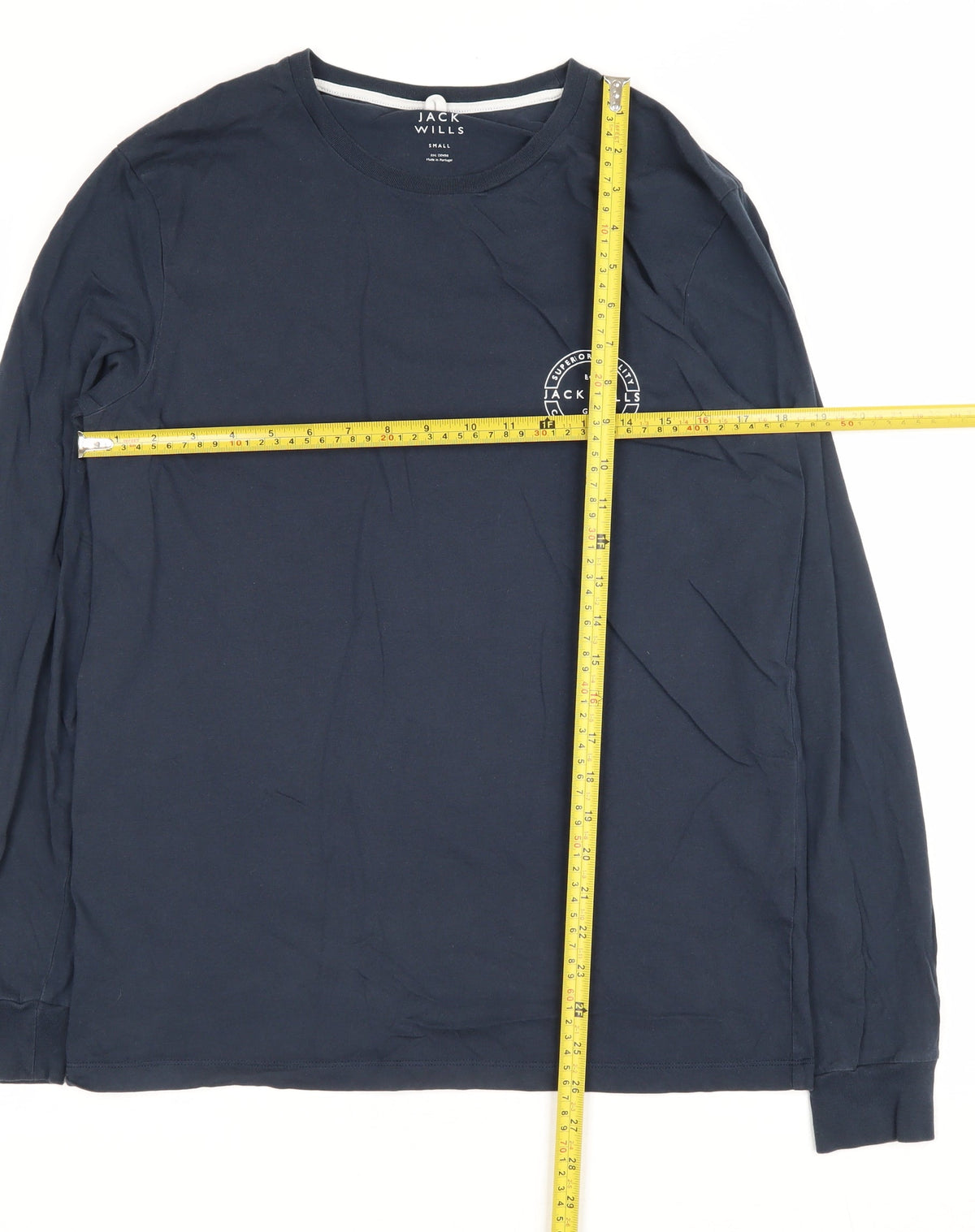 Jack Wills Men’s Navy Small Logo Long Sleeve Crew Neck T-Shirt