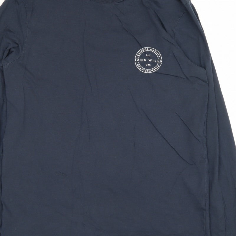 Jack Wills Men’s Navy Small Logo Long Sleeve Crew Neck T-Shirt