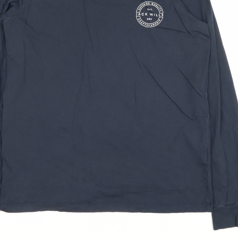 Jack Wills Men’s Navy Small Logo Long Sleeve Crew Neck T-Shirt