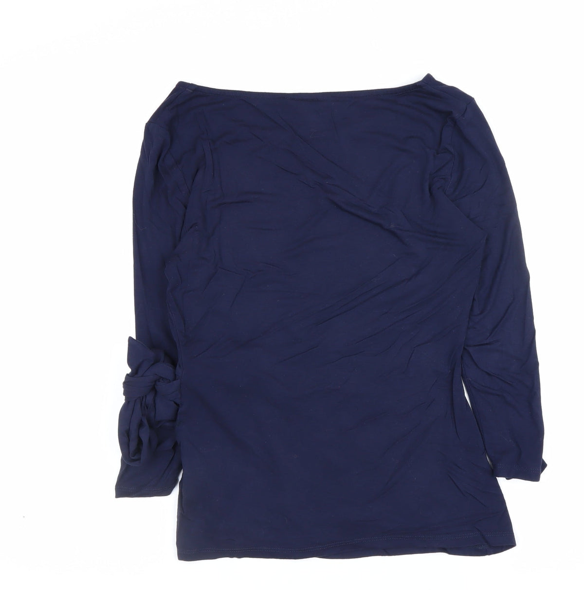 Phase Eight Women Blue Size 10 Wrap Tie Long Sleeve Jersey Blouse
