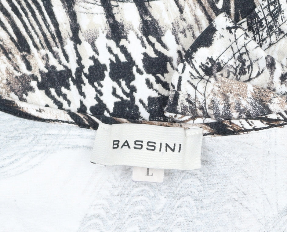 Bassini Women Multicoloured L V-Neck 3/4 Sleeve Viscose Jersey Top