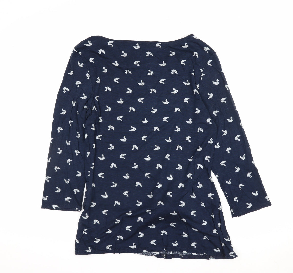 Phase Eight Women Blue UK 12 Jersey Tie Waist Long Sleeve Blouse