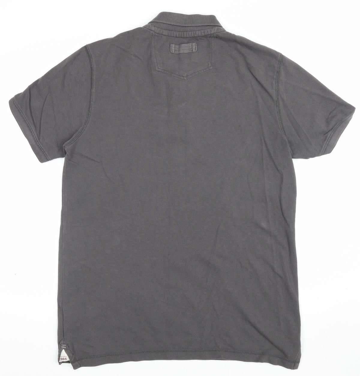 Fat Face Men’s Grey Size L Organic Cotton Short Sleeve Polo Shirt