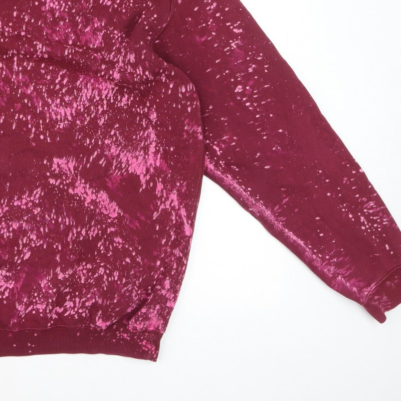 McIntosh & Seymour Men Red L Pullover Bleach Splatter Sweatshirt