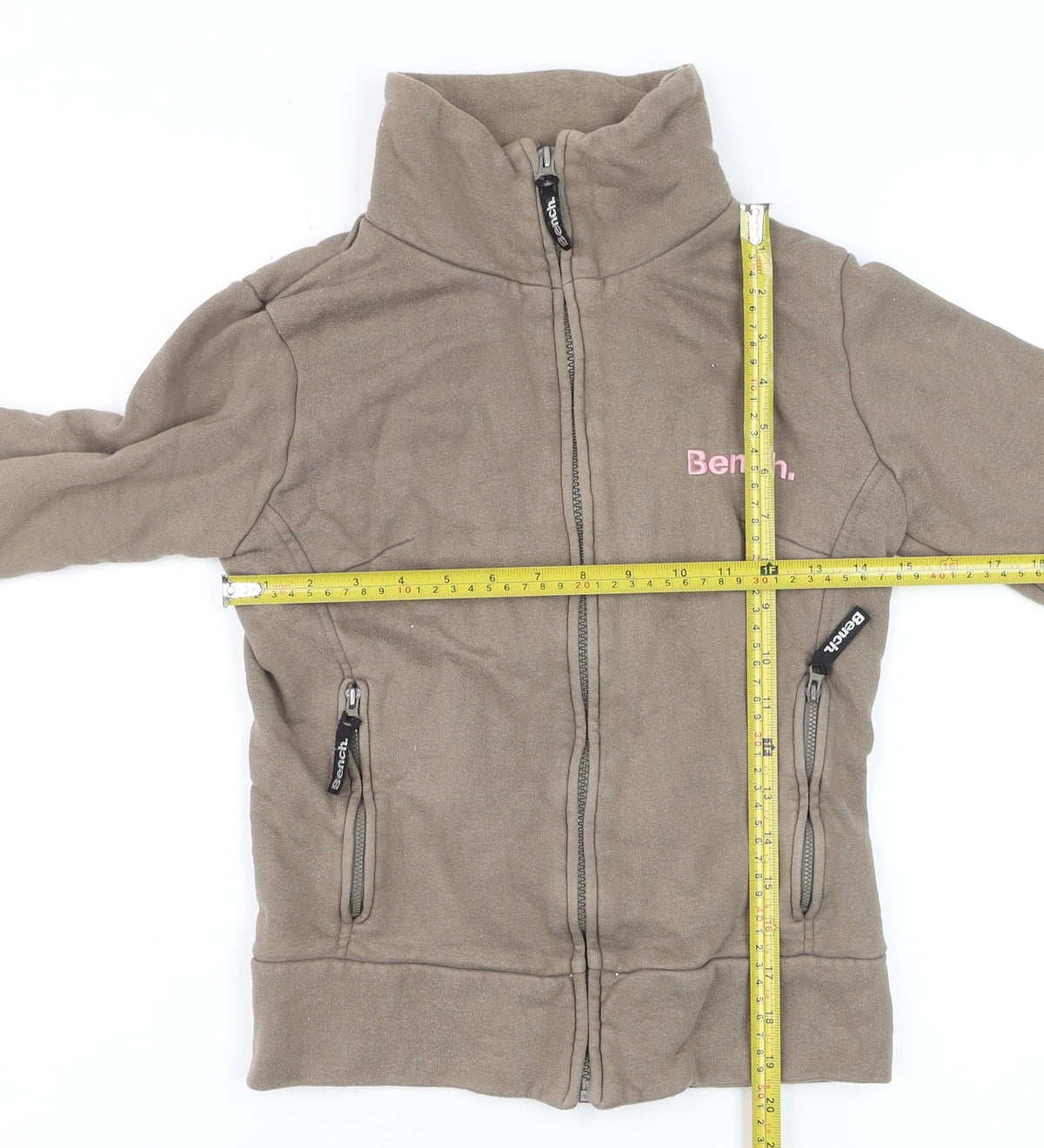 Bench Women’s Brown XS Full Zip Logo Fleece Sweatshirt