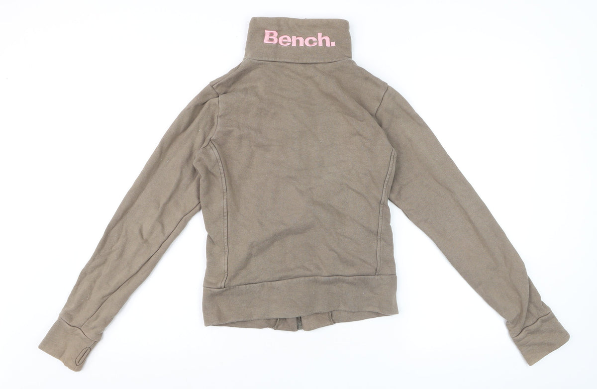 Bench Women’s Brown XS Full Zip Logo Fleece Sweatshirt