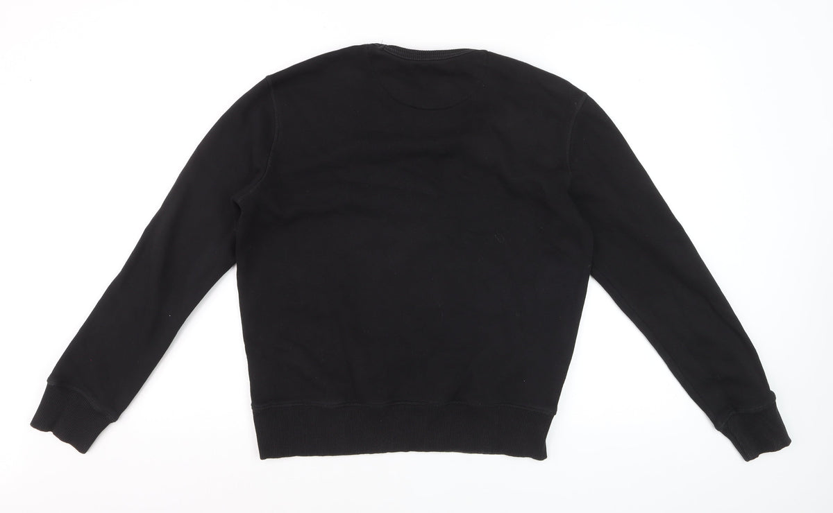 French Connection Men’s Black Small Logo Crew Neck Pullover Sweatshirt S