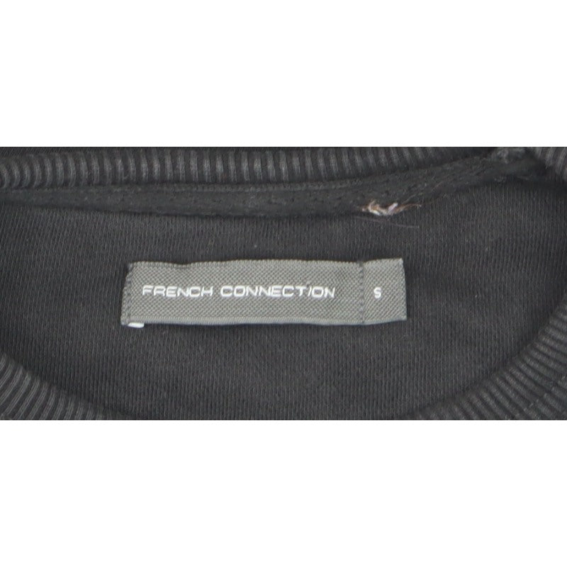 French Connection Men’s Black Small Logo Crew Neck Pullover Sweatshirt S