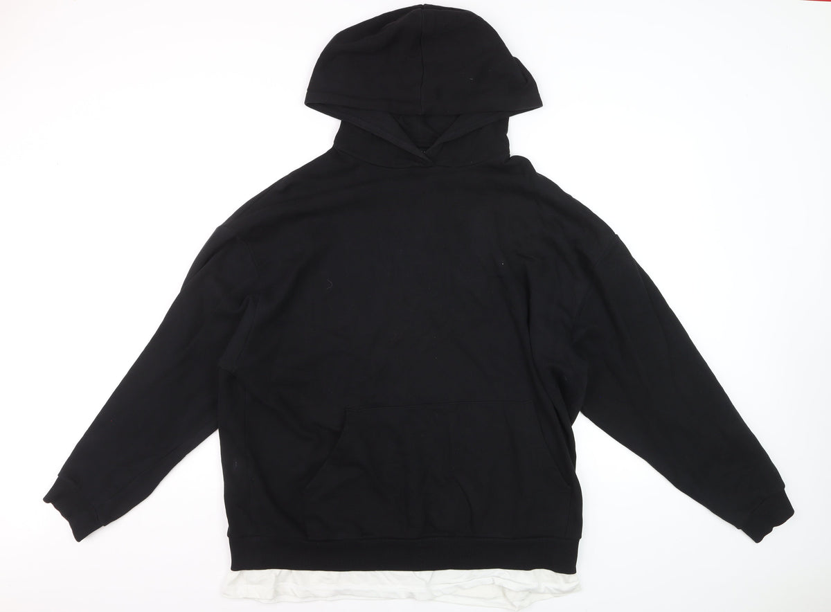 Back view of ASOS Design Men’s Black L Pullover Graphic Print Hoodie