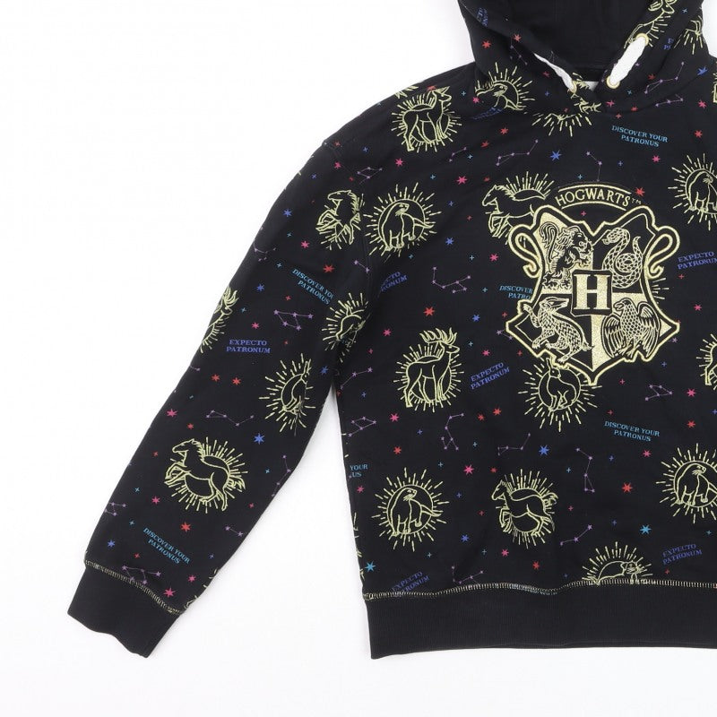 M&S Boys Black 10-11 Years Harry Potter Hogwarts Graphic Pullover Hoodie