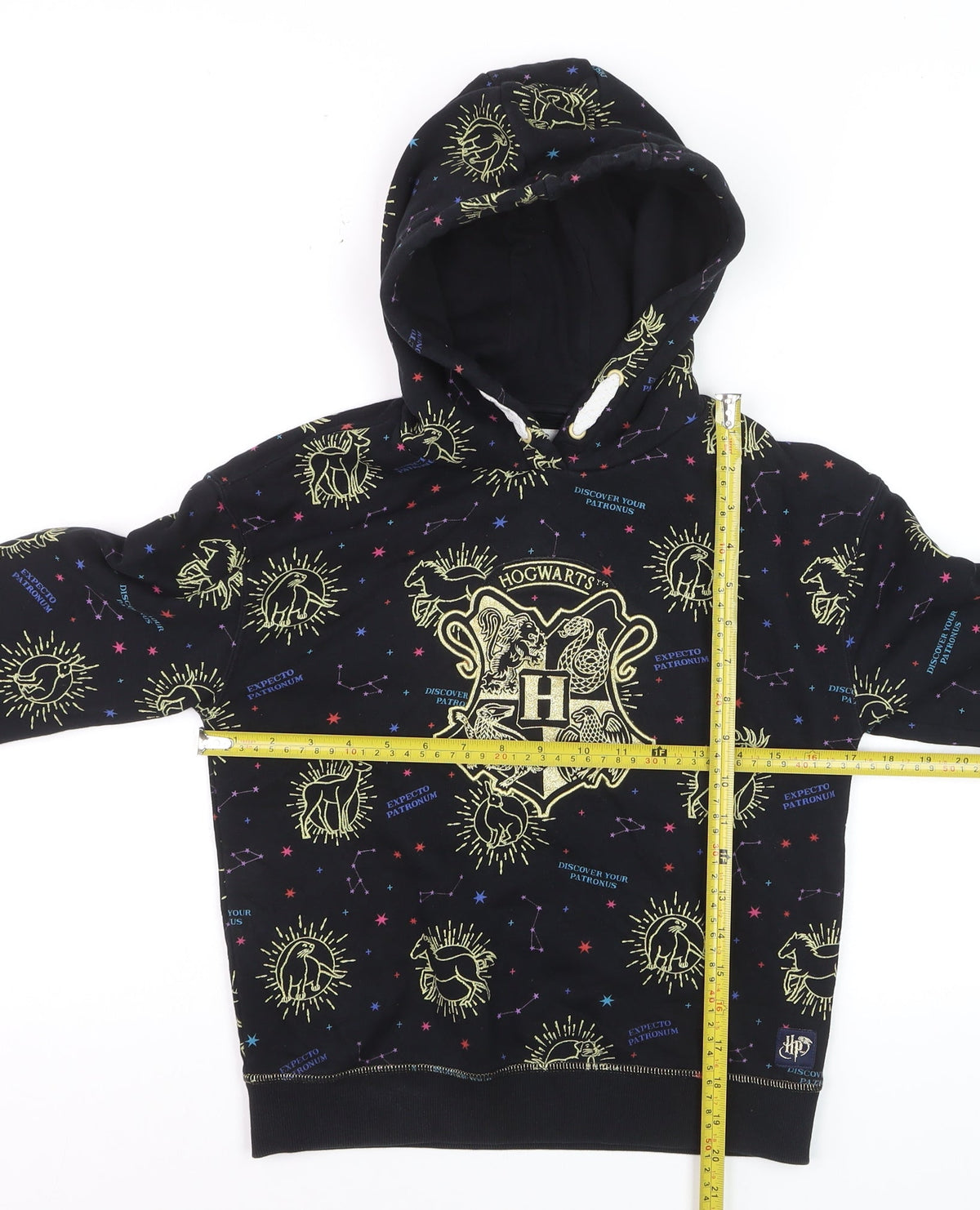 M&S Boys Black 10-11 Years Harry Potter Hogwarts Graphic Pullover Hoodie