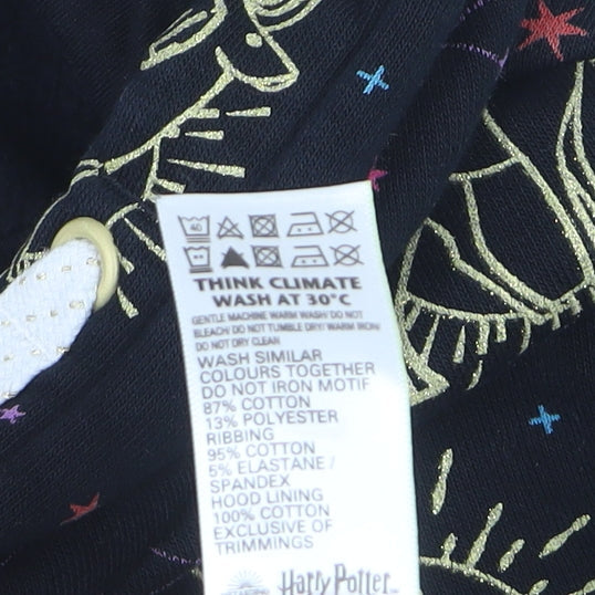 M&S Boys Black 10-11 Years Harry Potter Hogwarts Graphic Pullover Hoodie