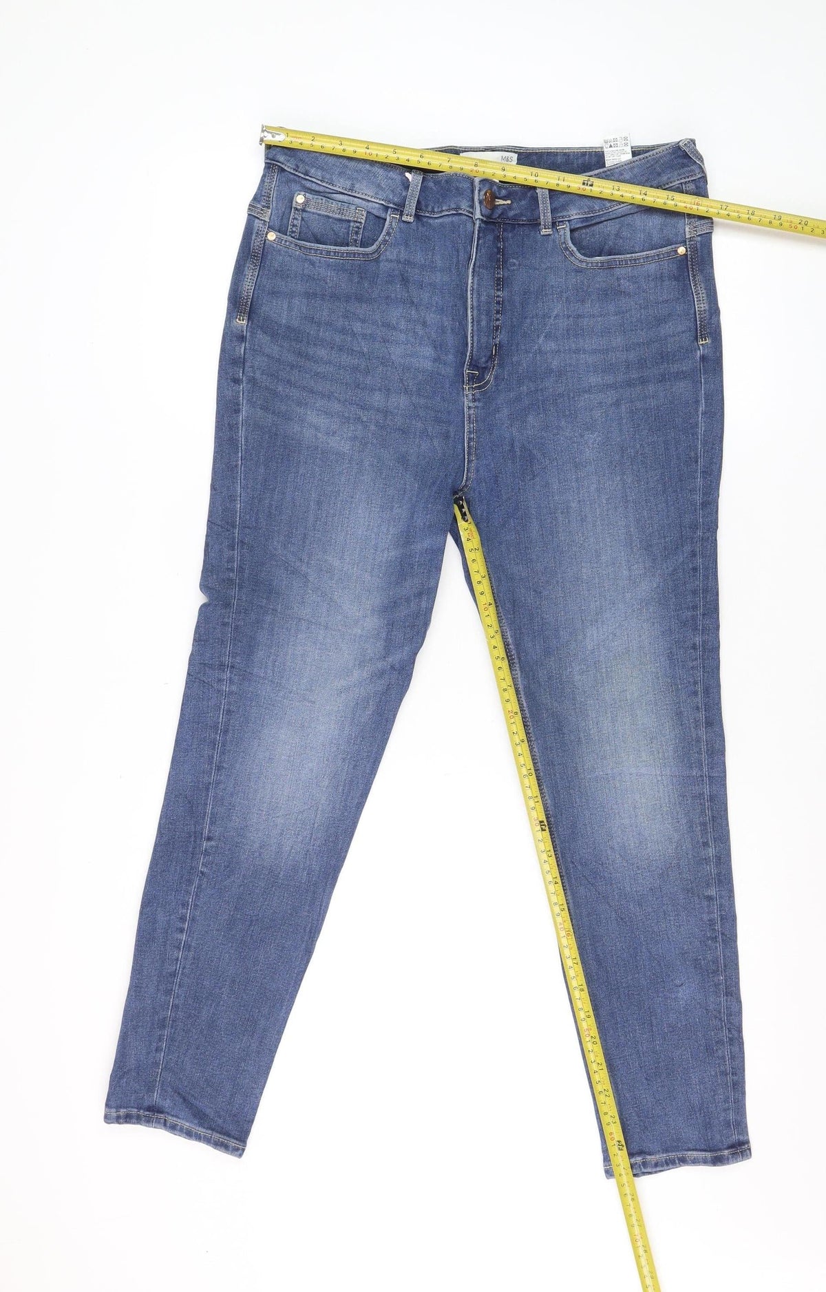 Marks and Spencer Women Blue Size 14 Short Ivy Magic Skinny Jeans