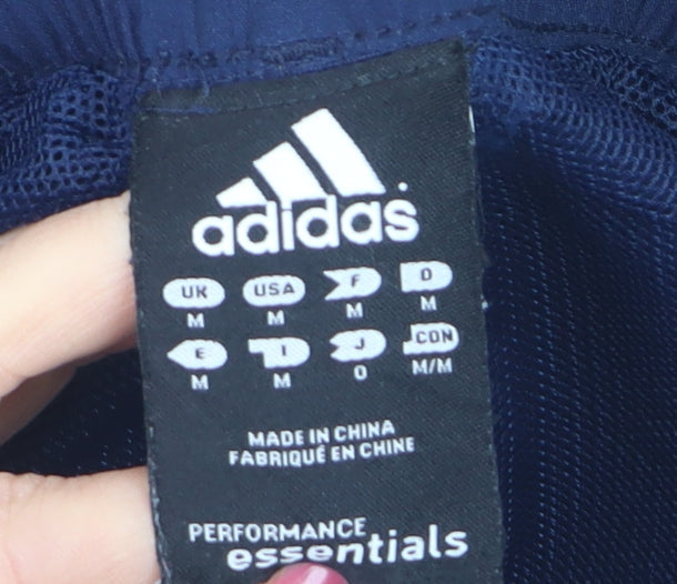 Adidas Men's Blue M Climlite 3 Stripe Running Swim Shorts Lined