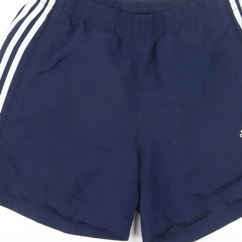 Adidas Men's Blue M Climlite 3 Stripe Running Swim Shorts Lined