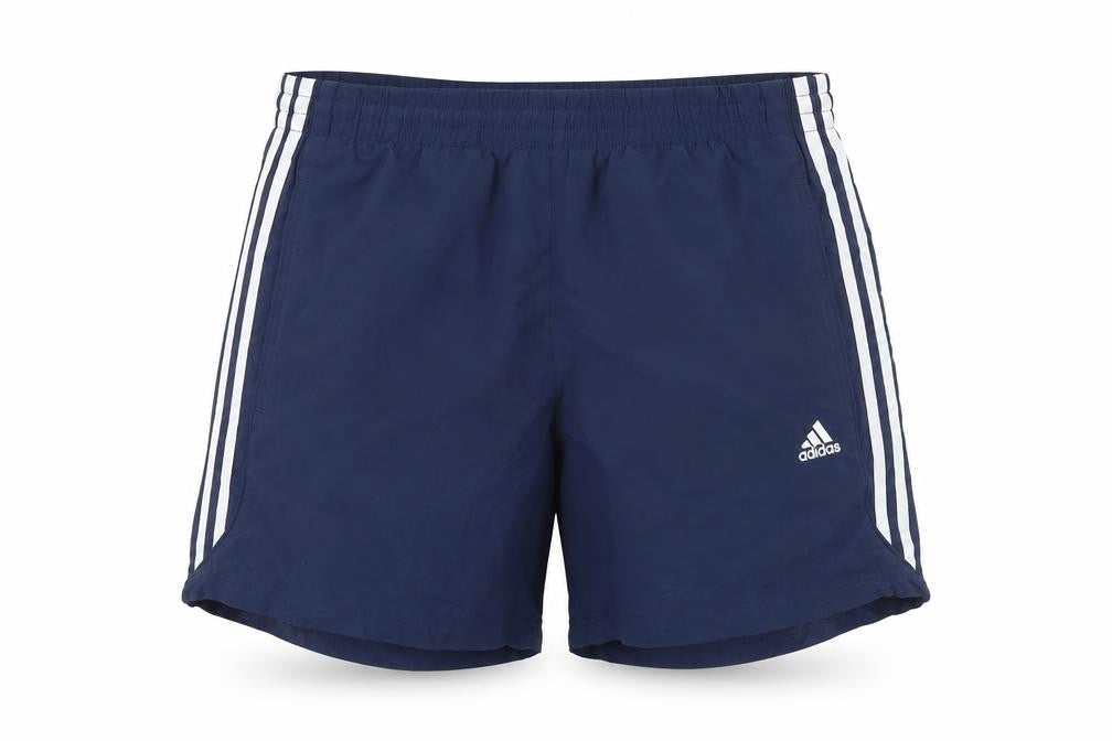 Adidas Men's Blue M Climlite 3 Stripe Running Swim Shorts Lined