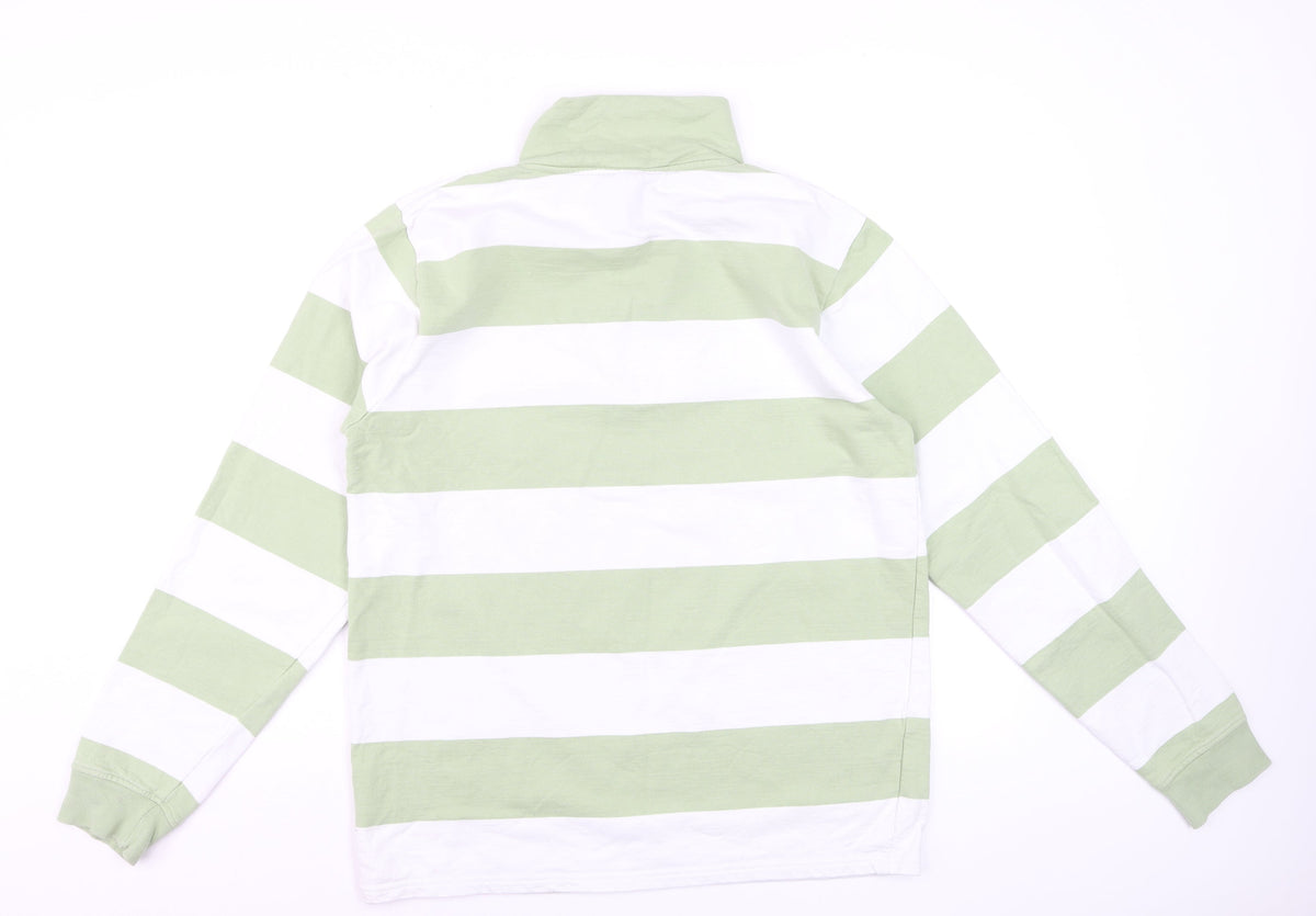 Nautica Men Multicoloured M 1/4 Zip Striped Logo Sweatshirt