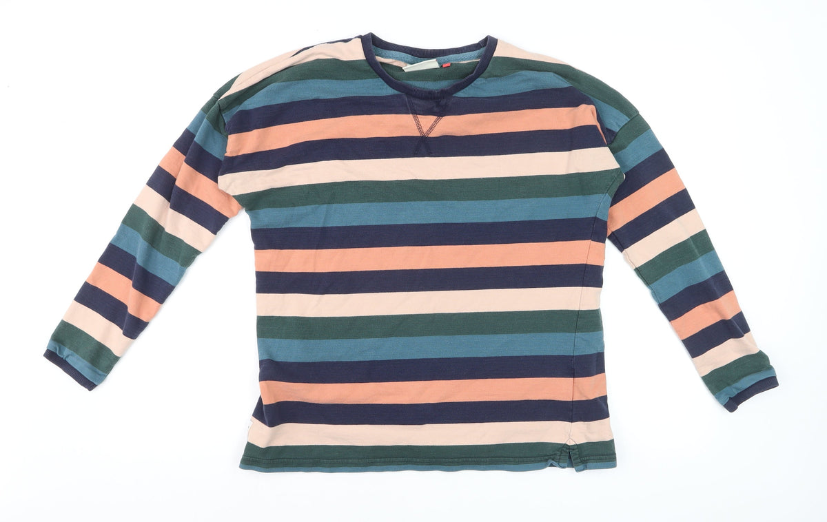 Brakeburn Women’s Multicoloured Stripe Jersey T-Shirt UK 14 Long Sleeve