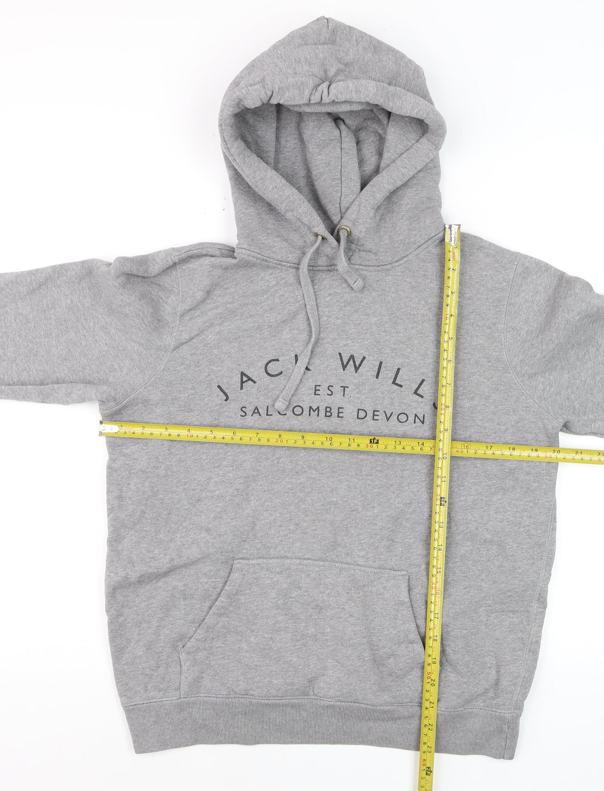 Jack Wills Women’s Grey Logo Pullover Hoodie UK 12 Cotton Blend