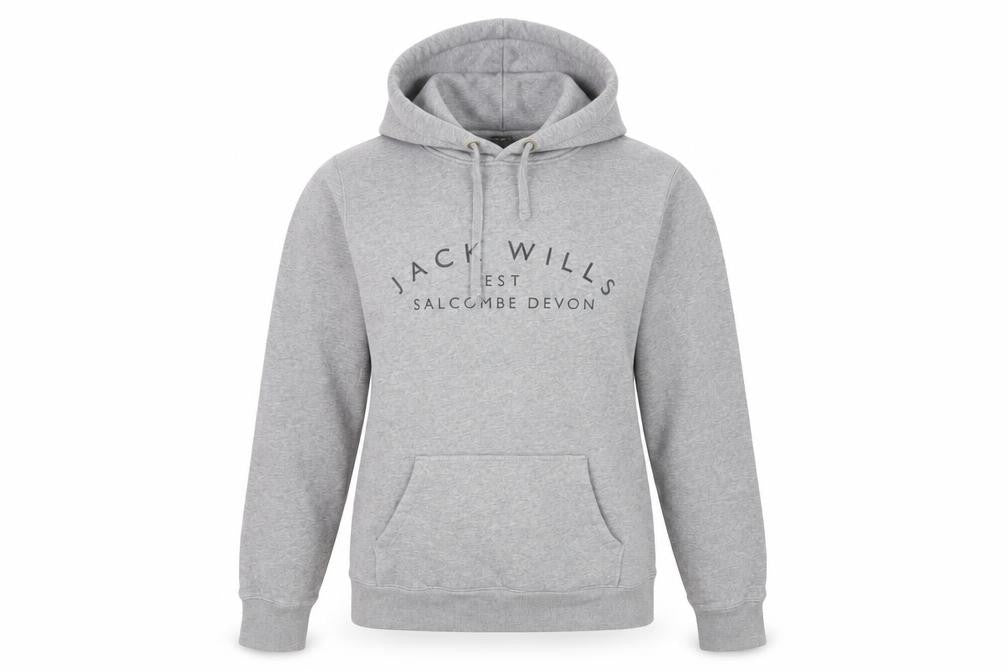 Jack Wills Women’s Grey Logo Pullover Hoodie UK 12 Cotton Blend