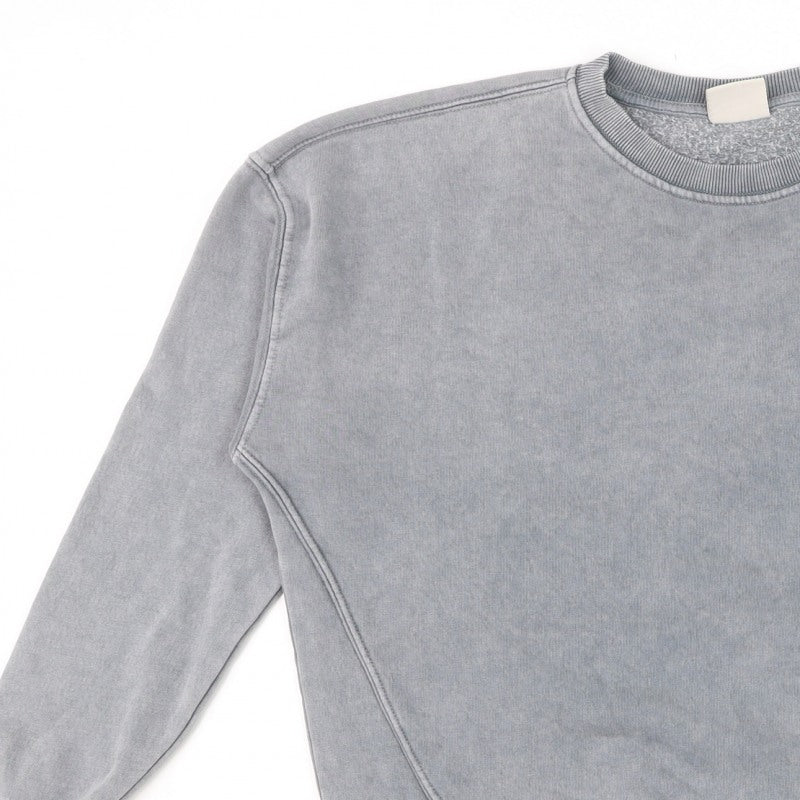 Pull&Bear Men's Grey S Washed Crew Neck Pullover Sweatshirt