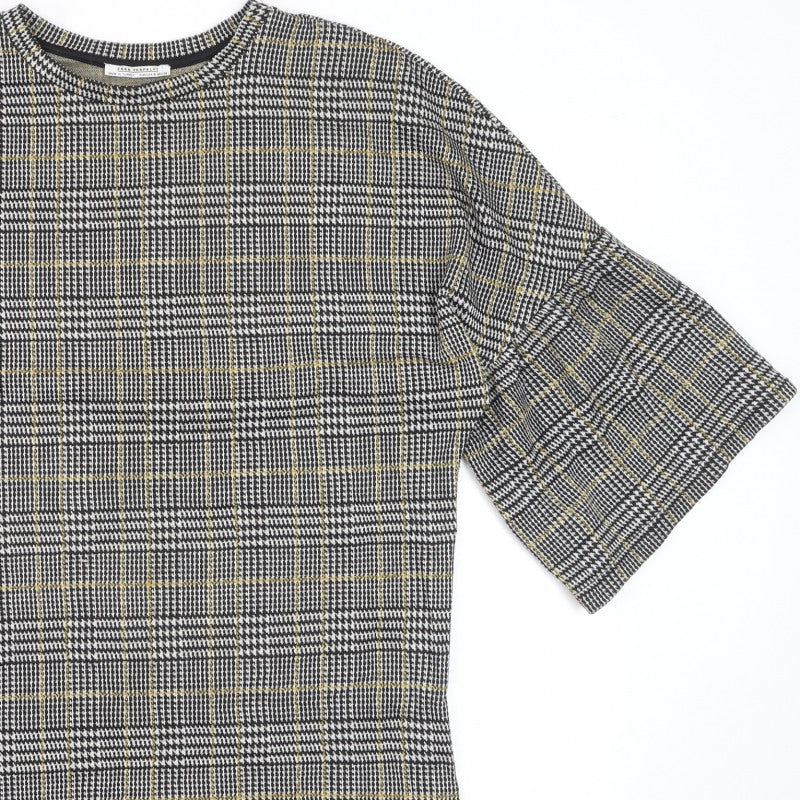 Zara Trafaluc Women’s Multicoloured Check Knit T-Shirt Size S