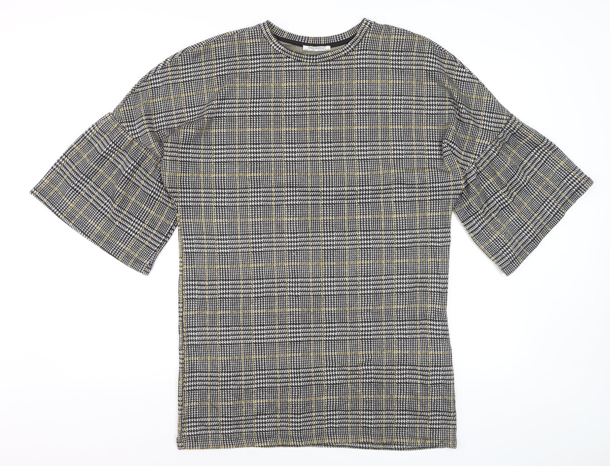 Zara Trafaluc Women’s Multicoloured Check Knit T-Shirt Size S