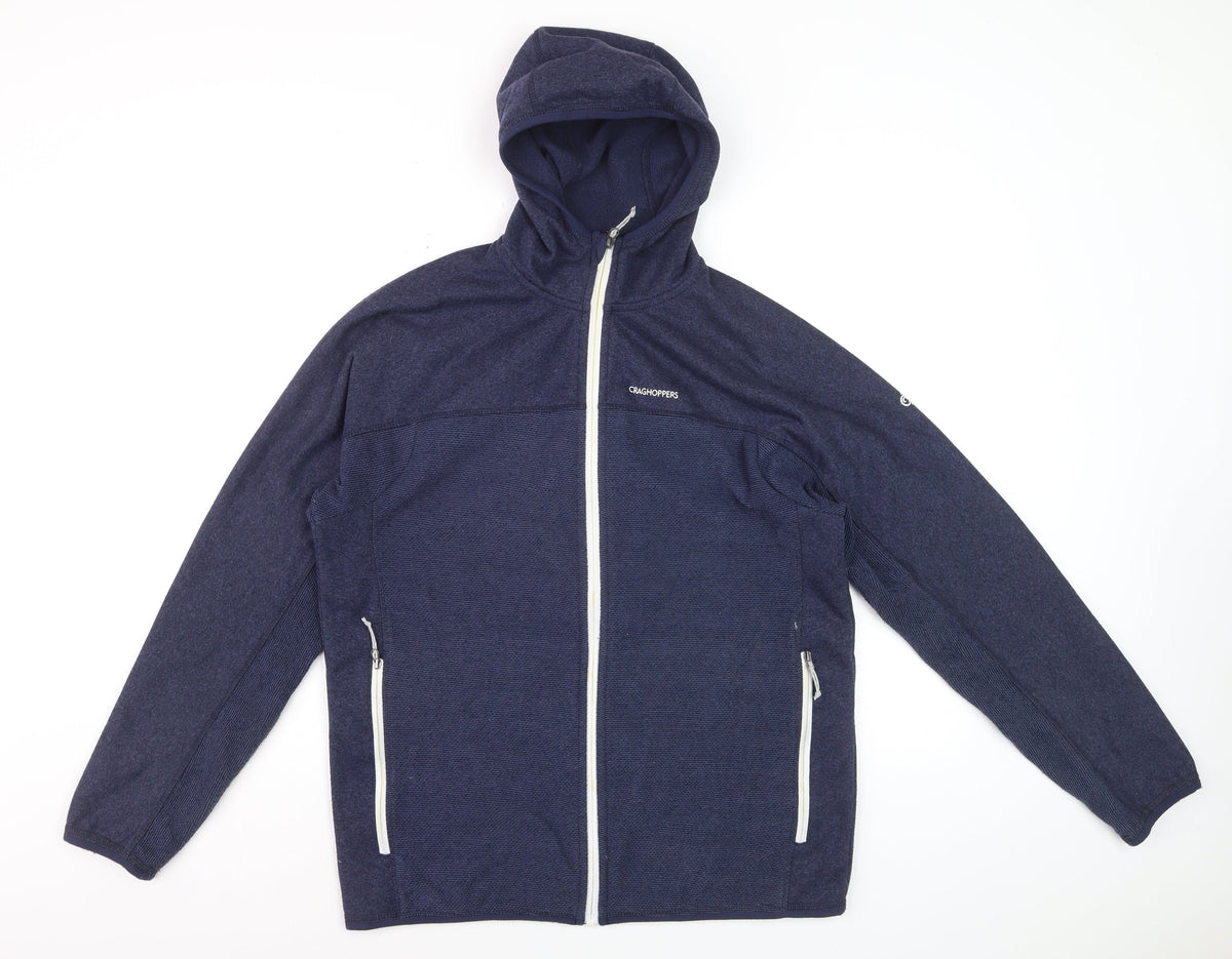 Craghoppers Men’s Blue M Full Zip Hooded Fleece Hiking Hoodie