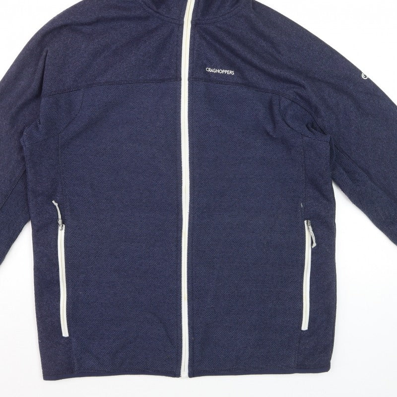 Craghoppers Men’s Blue M Full Zip Hooded Fleece Hiking Hoodie