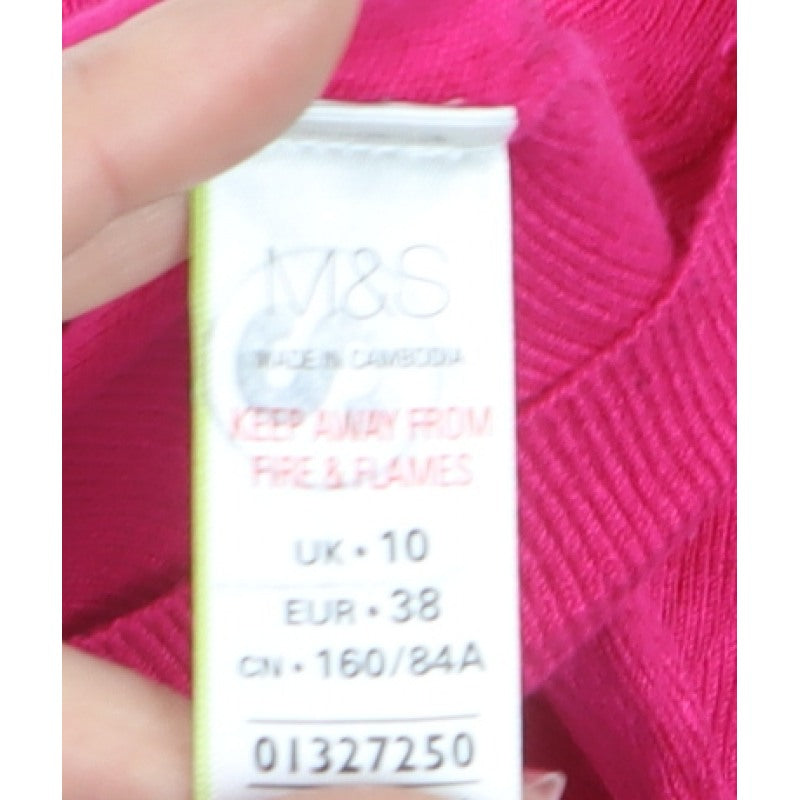 M&S Collection Women’s Pink Button Cardigan UK 10 Lightweight Knit