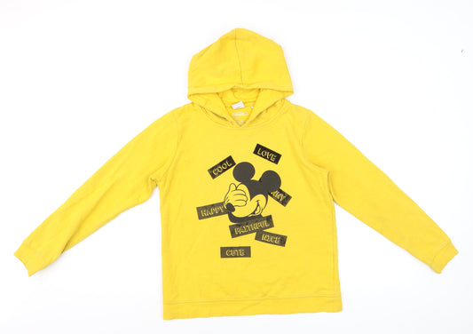 Staccato Girls Yellow Mickey Mouse Pullover Hoodie 11-12 Years Graphic