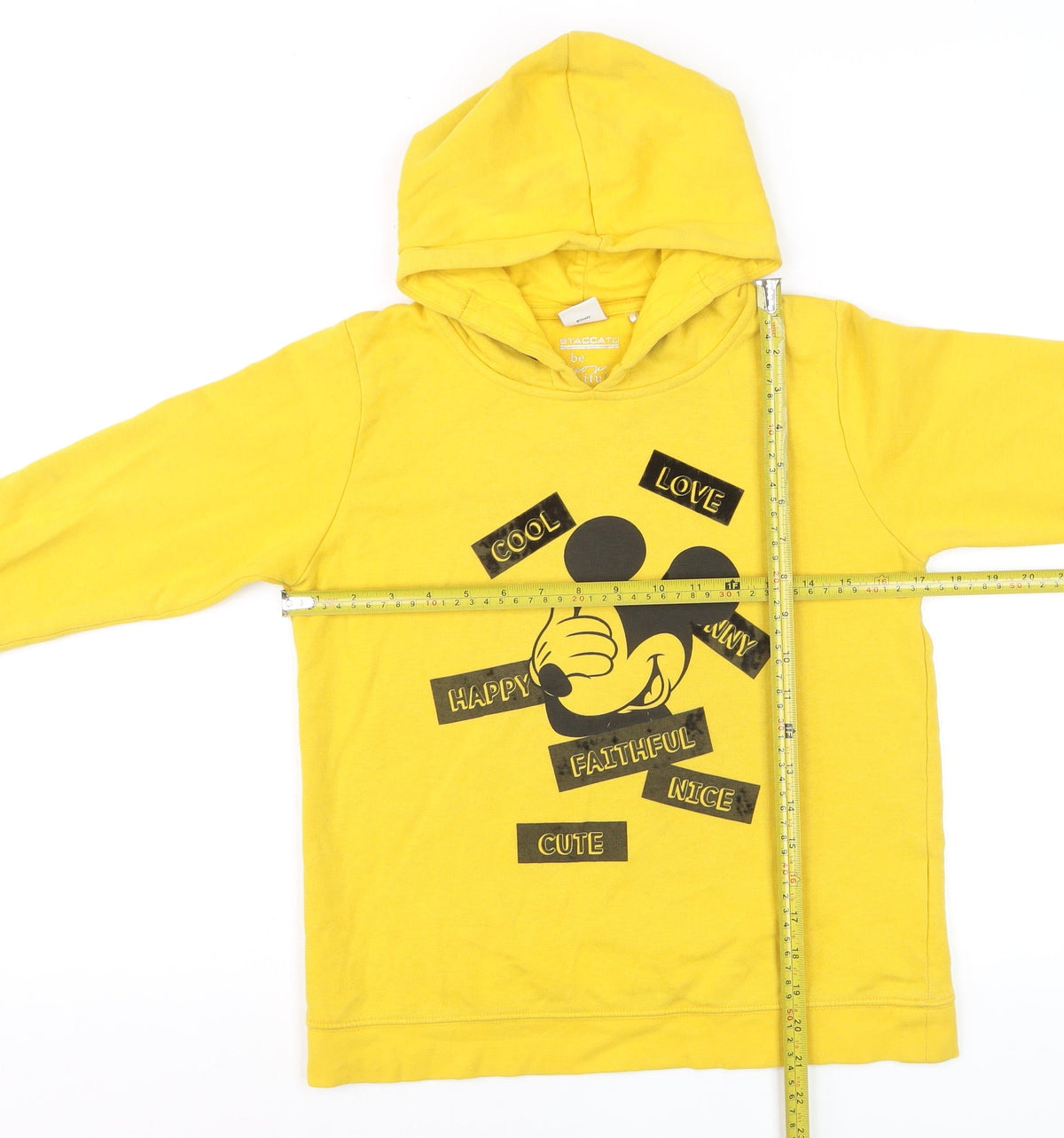 Staccato Girls Yellow Mickey Mouse Pullover Hoodie 11-12 Years Graphic