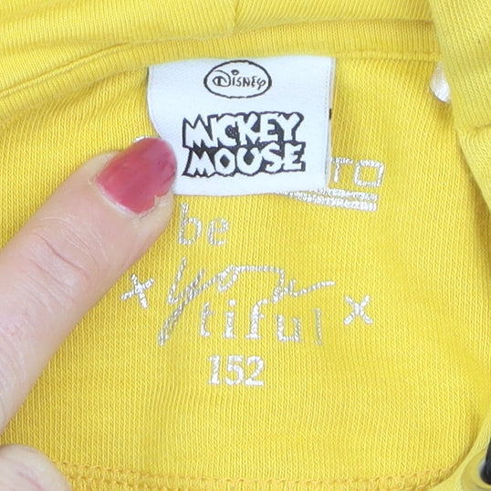 Staccato Girls Yellow Mickey Mouse Pullover Hoodie 11-12 Years Graphic
