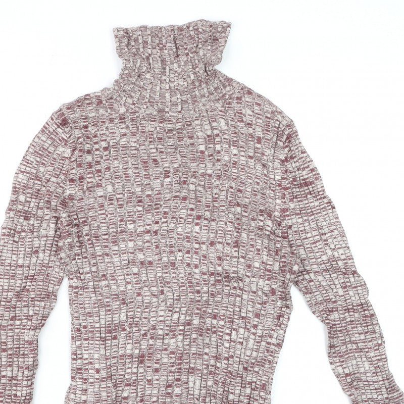 Miss Selfridge Women’s Multicoloured Roll Neck Knit Jumper UK 14